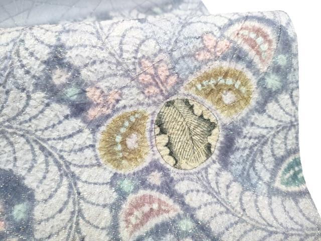 平和屋着物●染織工芸むつろ 辻が花 手描き 絞り 六通柄袋帯 ラメ糸 正絹 逸品 CABL0805hy