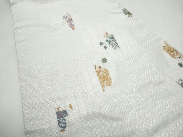 平和屋着物●九寸名古屋帯 人物文 正絹 逸品 CABL0814hy
