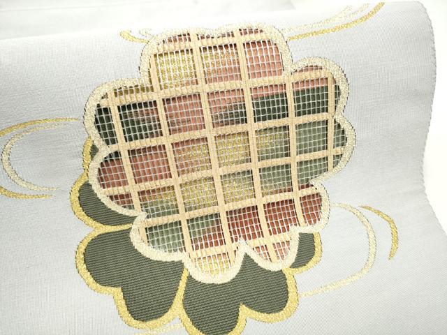 平和屋着物●爪搔き本綴れ 八寸名古屋帯 流水舞花文 金糸 正絹 逸品 CABL0820hy