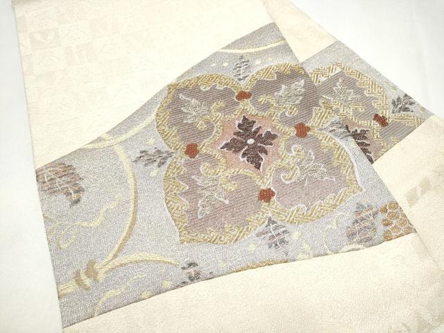 平和屋着物●創業280年 誉田屋源兵衛 九寸名古屋帯 花唐草文 金銀糸 正絹 逸品 CABL0826hy