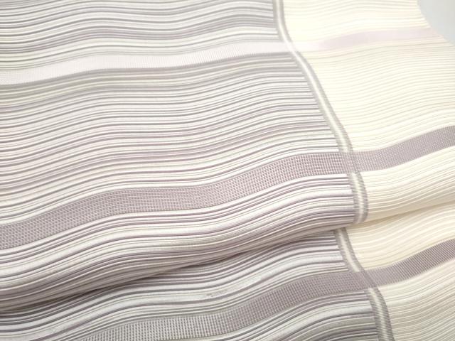 平和屋着物●本場筑前博多織 八寸名古屋帯 よろけ縞 正絹 逸品 CABL0832hy