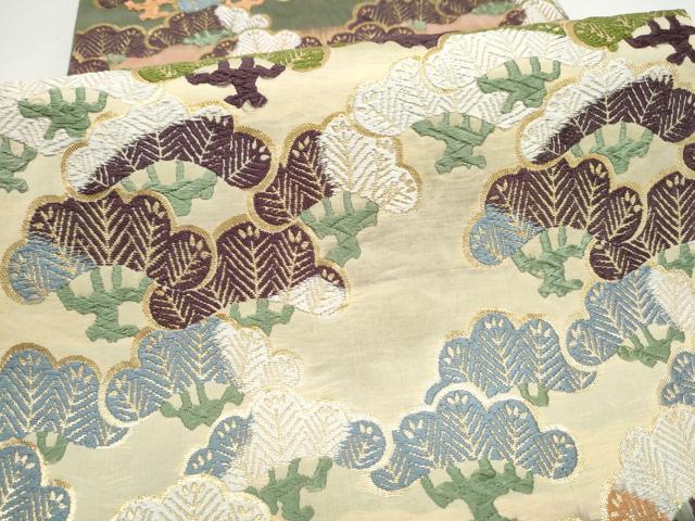 平和屋着物●六通柄袋帯 唐織 枝松文 金糸 正絹 逸品 CABL0838hy
