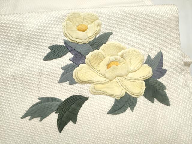 平和屋着物●太鼓柄袋帯 パッチワーク 牡丹 正絹 逸品 CABL0849hy