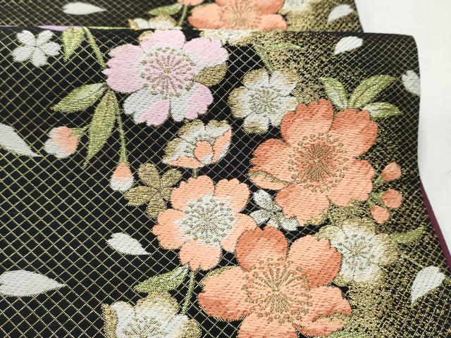 平和屋着物●西陣 酒井守謹製 六通柄袋帯 天然素材シルク紬 舞花文 金糸 正絹 逸品 CABL0882hy