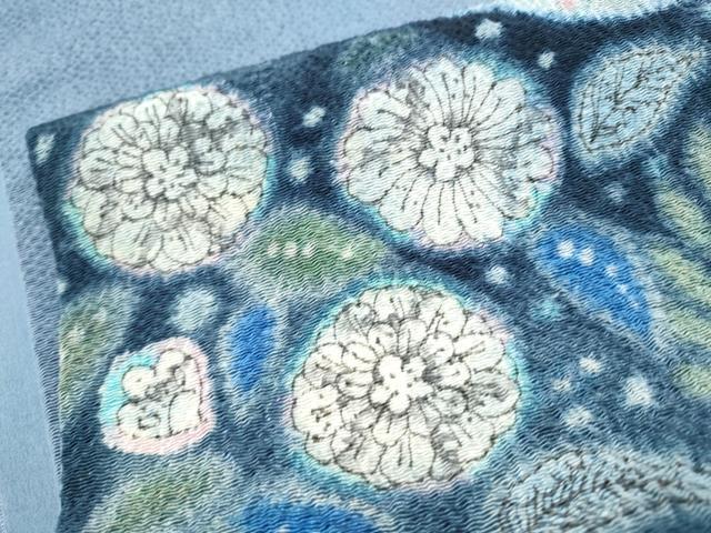 平和屋着物●太鼓柄袋帯 辻が花 鬼しぼ縮緬 正絹 逸品 CABL0897hy