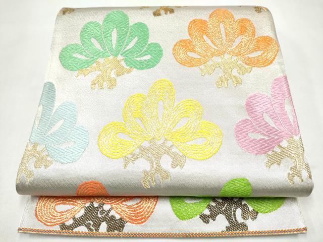 平和屋着物●龍村美術織物 たつむら 六通柄袋帯 瑞松錦 金糸 正絹 逸品 CABL0911hy