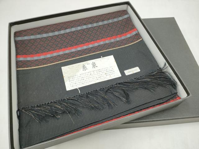 平和屋着物●西陣 じゅらく謹製 六通柄袋帯 線 金糸 紙箱・証紙付き 上代68万 正絹 逸品 未使用 CABL0916hy