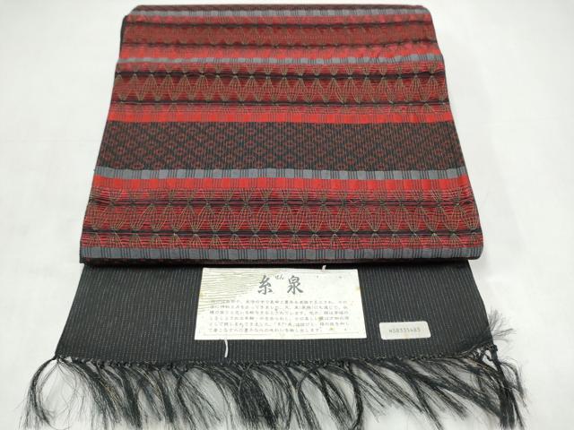 平和屋着物●西陣 じゅらく謹製 六通柄袋帯 線 金糸 紙箱・証紙付き 上代68万 正絹 逸品 未使用 CABL0916hy