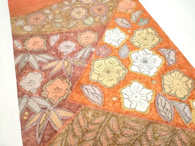 平和屋着物●太鼓柄袋帯 絞り 辻が花 金糸 正絹 逸品 未使用 CABL0949hy