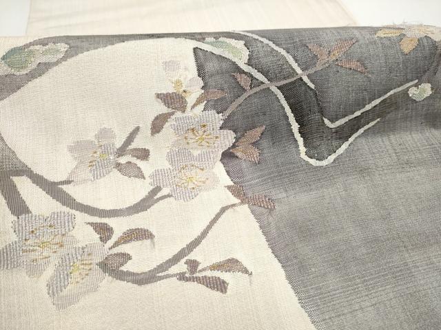 平和屋着物●太鼓柄袋帯 枝桜文 金糸 正絹 逸品 CABL0966hy