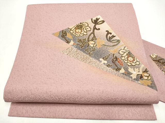 平和屋着物●九寸名古屋帯 牡丹唐草文 金彩 正絹 逸品 CABL0979hy