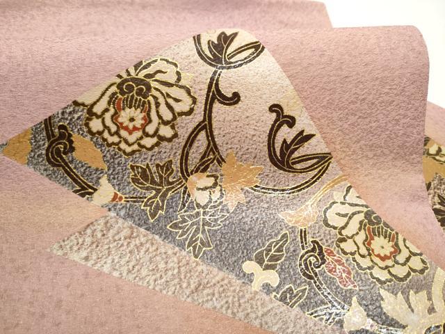 平和屋着物●九寸名古屋帯 牡丹唐草文 金彩 正絹 逸品 CABL0979hy