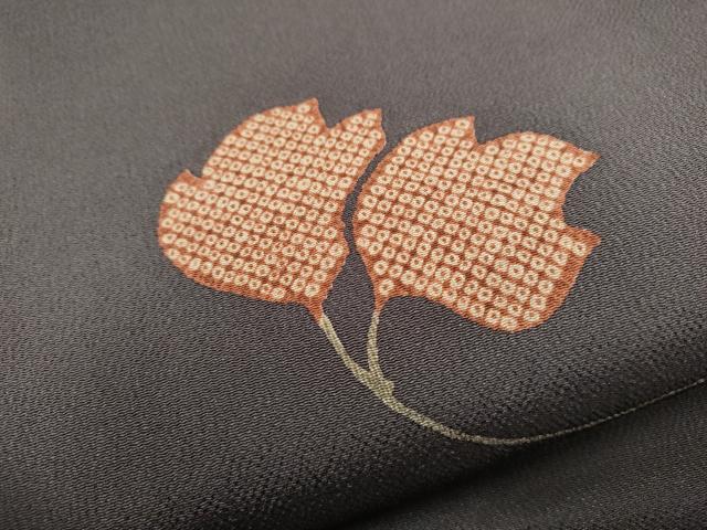 平和屋着物●九寸名古屋帯 蔦の葉文 鬼しぼ縮緬 正絹 逸品 CABL0999hy