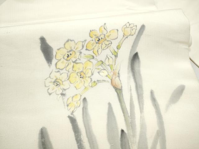 平和屋着物●九寸名古屋帯 作家物 手描き 風景文 正絹 逸品 CABL1016hy