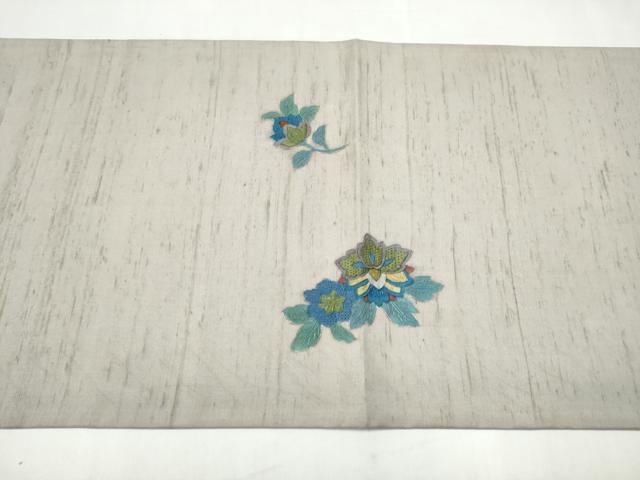 平和屋着物●中国三大刺繍 スワトウ相良刺繍 総刺繍 太鼓柄袋帯 紬地 更紗花文 正絹 逸品 CABL1046hy