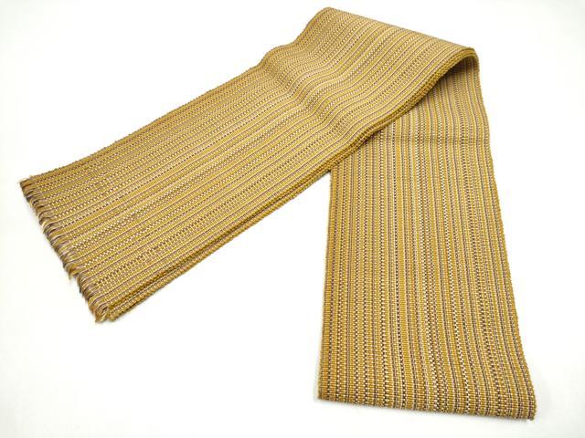 平和屋着物●本場黄八丈 紬 半幅帯 間道 証紙付き 正絹 逸品 CABL1056hy