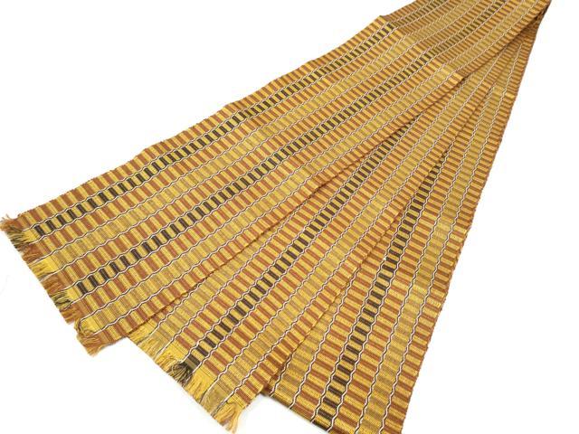 平和屋着物●本場黄八丈 紬 半幅帯 間道 一重帯 正絹 逸品 CABL1059hy