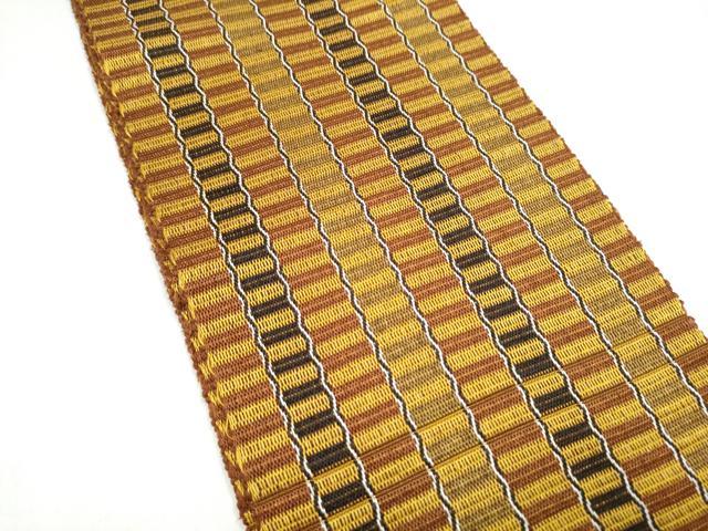 平和屋着物●本場黄八丈 紬 半幅帯 間道 一重帯 正絹 逸品 CABL1059hy