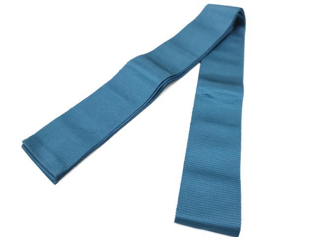 平和屋着物●男性 本場筑前博多織 角帯 藍色 正絹 逸品 CABL1148hy