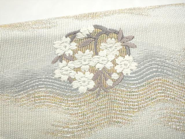 平和屋着物●つけ帯 唐織 草花丸文 金銀糸 正絹 逸品 CABL1157hy