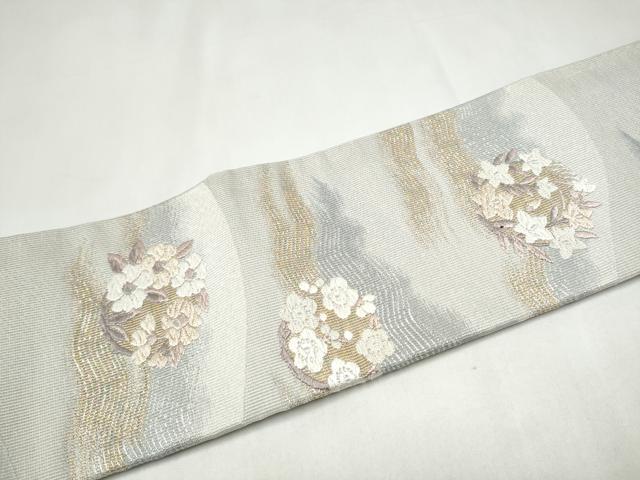 平和屋着物●つけ帯 唐織 草花丸文 金銀糸 正絹 逸品 CABL1157hy