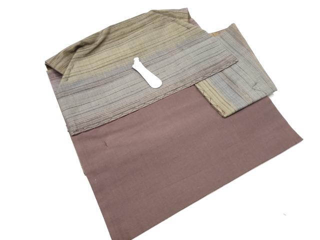 平和屋着物●つけ帯 紬地 霞文 金通し地 正絹 逸品 CABL1161hy