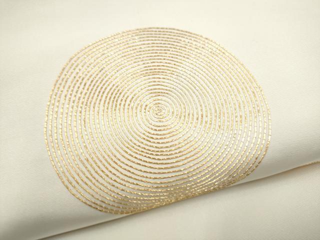 平和屋着物●本場筑前博多織 太鼓柄 本袋帯 総駒刺繍 丸文 正絹 逸品 CABL1171hy