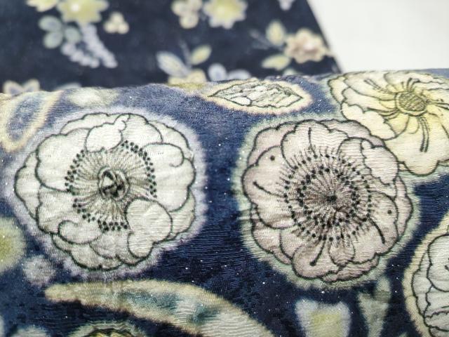 平和屋着物●全通柄袋帯 絞り 辻が花 銀通し地 正絹 逸品 CABL1178hy