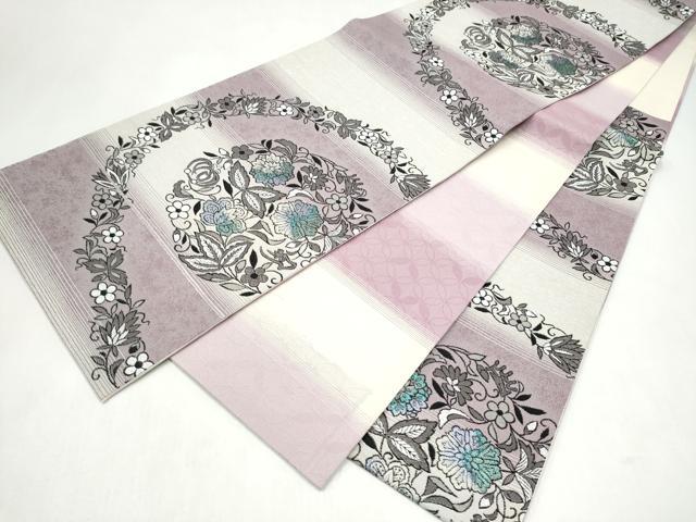 平和屋着物●BANKAN わものや 六通柄袋帯 花唐草文 正絹 逸品 CABL1185hy