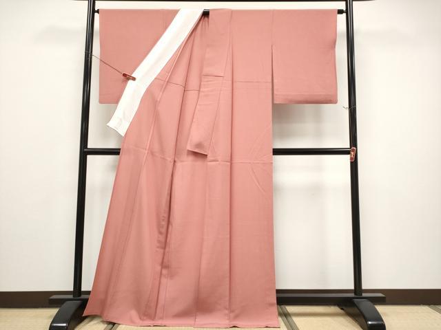 平和屋着物*夏物 色無地 変わり絽 真赭色 正絹 逸品 CABL1201tx