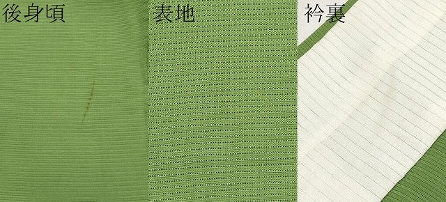 平和屋着物*夏物 色無地 絽 草色 正絹 逸品 CABL1202tx