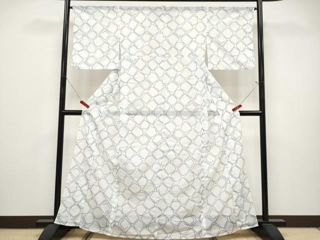 平和屋着物*夏物 小紋 絽 石畳文 洗える着物 CABL1213tx