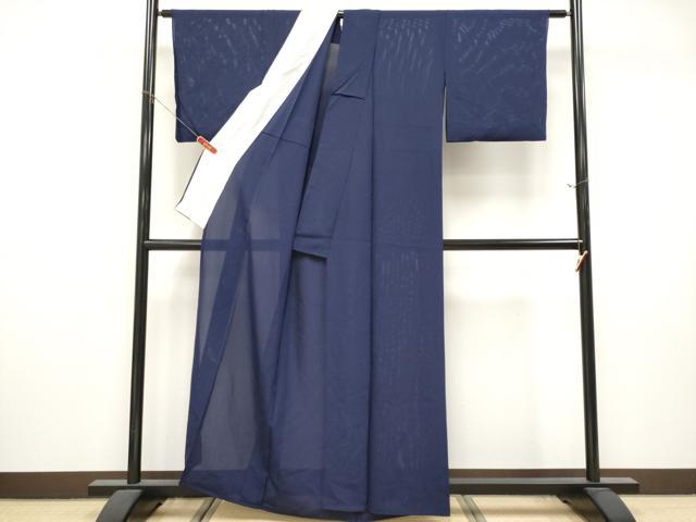 平和屋着物*夏物 色無地 絽 紺青色 正絹 逸品 CABL1220tx