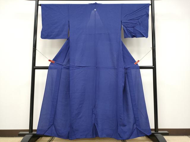 平和屋着物*夏物 色無地 絽 濃藍色 正絹 逸品 CABL1223tx
