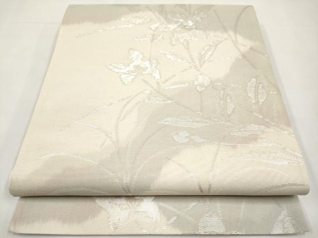 平和屋着物*夏物 六通柄袋帯 桔梗 銀糸 正絹 逸品 CABL1232tx