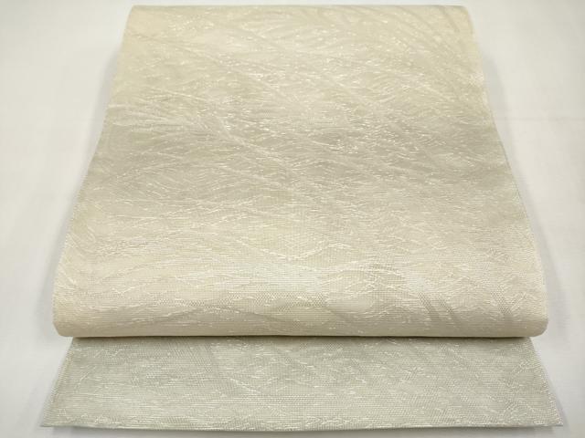 平和屋着物*夏物 六通柄袋帯 草木文 銀糸 正絹 逸品 CABL1236tx