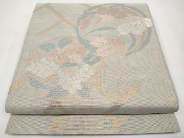 平和屋着物*夏物 六通柄袋帯 花丸文 金銀糸 正絹 逸品 CABL1240tx