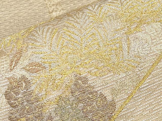 平和屋着物*夏物 六通柄袋帯 松藤文様 金銀糸 正絹 逸品 CABL1244tx