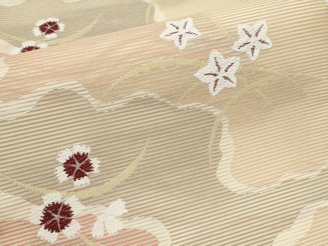平和屋着物*夏物 西陣 川島織物 六通柄 京袋帯 唐織 道長草花文 CABL1248tx
