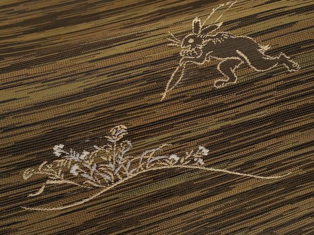 平和屋着物*夏物 西陣 川島織物 太鼓柄 京袋帯 鳥獣戯画 金銀糸 CABL1249tx