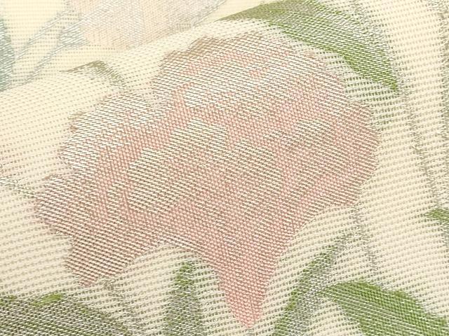 平和屋着物*夏物 九寸名古屋帯 草花文 金銀糸 正絹 逸品 CABL1256tx