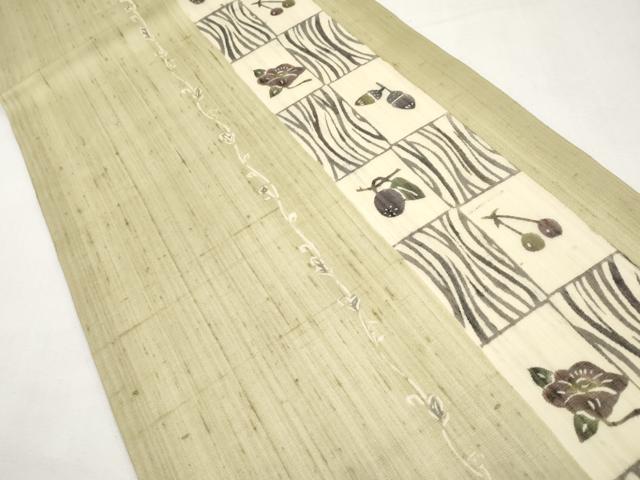 平和屋着物*夏物 絹芭蕉 九寸開き名古屋帯 型染め 成り物 正絹 逸品 CABL1306tx