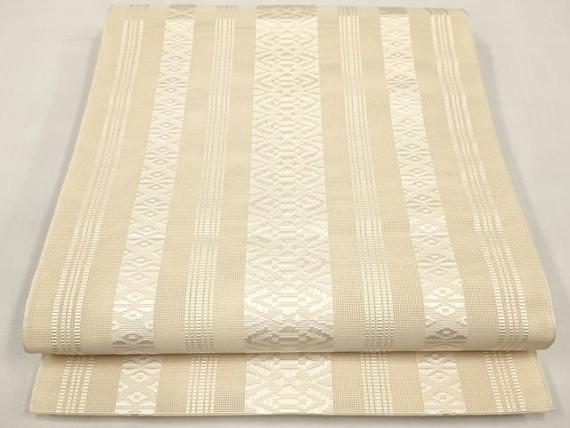 平和屋着物*夏物 本場筑前博多織 八寸名古屋帯 紗献上 肌色 正絹 逸品 CABL1310tx
