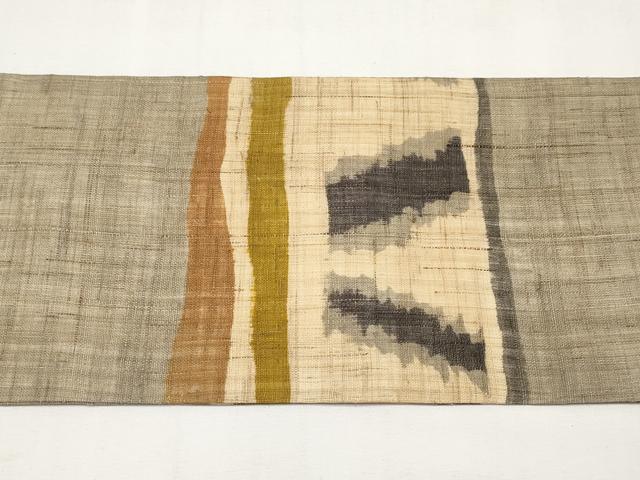 平和屋着物*夏物 九寸名古屋帯 作家物 ろうけつ染 横段文 麻 逸品 CABL1340tx