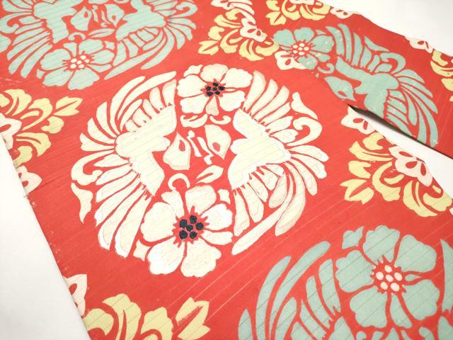 平和屋着物*夏物 アンティーク 大正ロマン 全通柄 九寸名古屋帯 刺繍 花鳥文 正絹 逸品 CABL1371tx