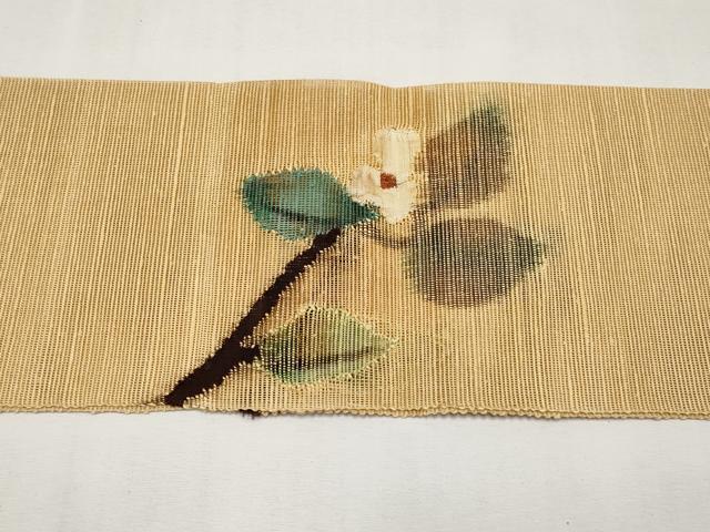 平和屋着物*夏物 八寸名古屋帯 枝花文 正絹 逸品 CABL1374tx