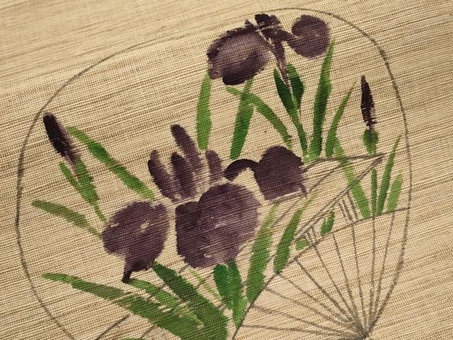 平和屋着物*夏物 八寸名古屋帯 作家物 手描き うちわ 八ツ橋 CABL1383tx