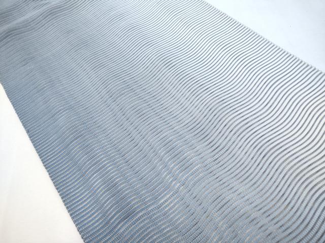平和屋着物*夏物 八寸名古屋帯 絽綴れ よろけ縞 銀糸 正絹 逸品 CABL1398tx