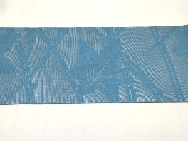 平和屋着物*夏物 九寸名古屋帯 楓文 薄縹色 正絹 逸品 CABL1405tx