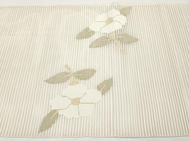 平和屋着物*夏物 八寸名古屋帯 絽綴れ 枝椿文 金銀糸 正絹 逸品 CABL1413tx